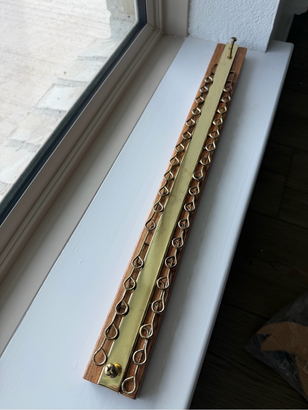 Gold and Brown Multi-Row Metal Accent Belt or Tie holder